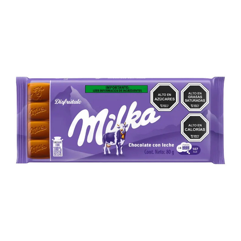 Chocolate Milka De Leche (barra De 80 Gramos)