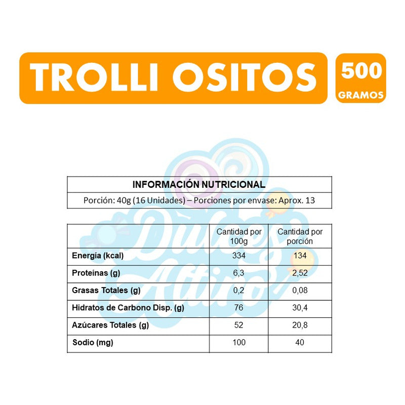 Gomitas Trolli Con Forma De Ositos - Sin Gluten (500 Gramos)