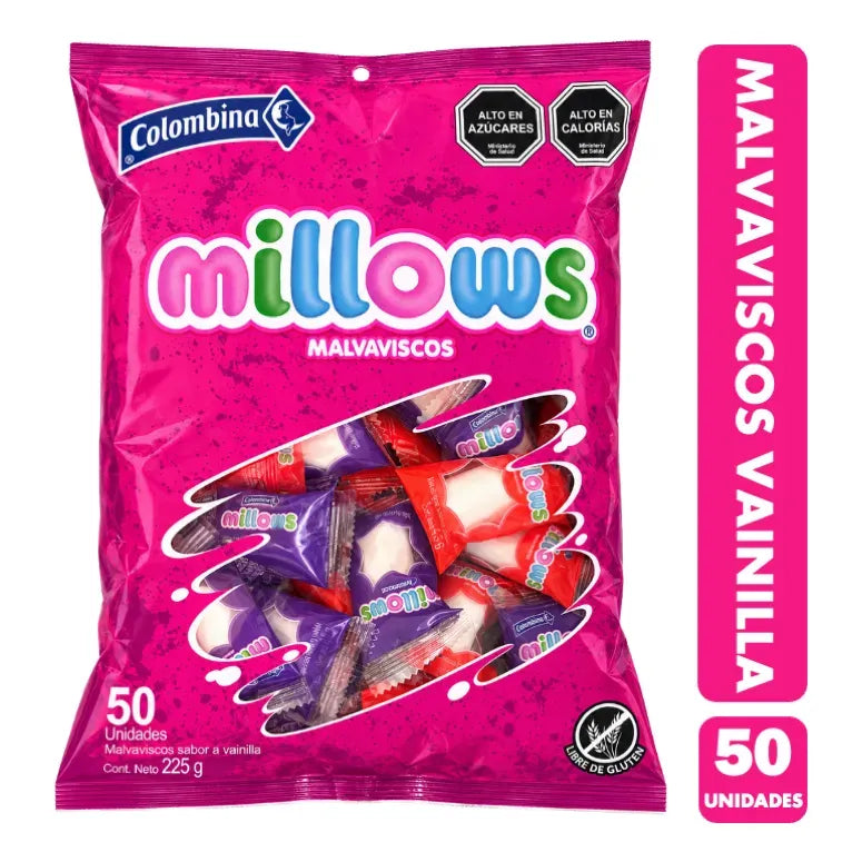 Marshmallows Millows Sabor Vainilla - Libres De Gluten (50u)