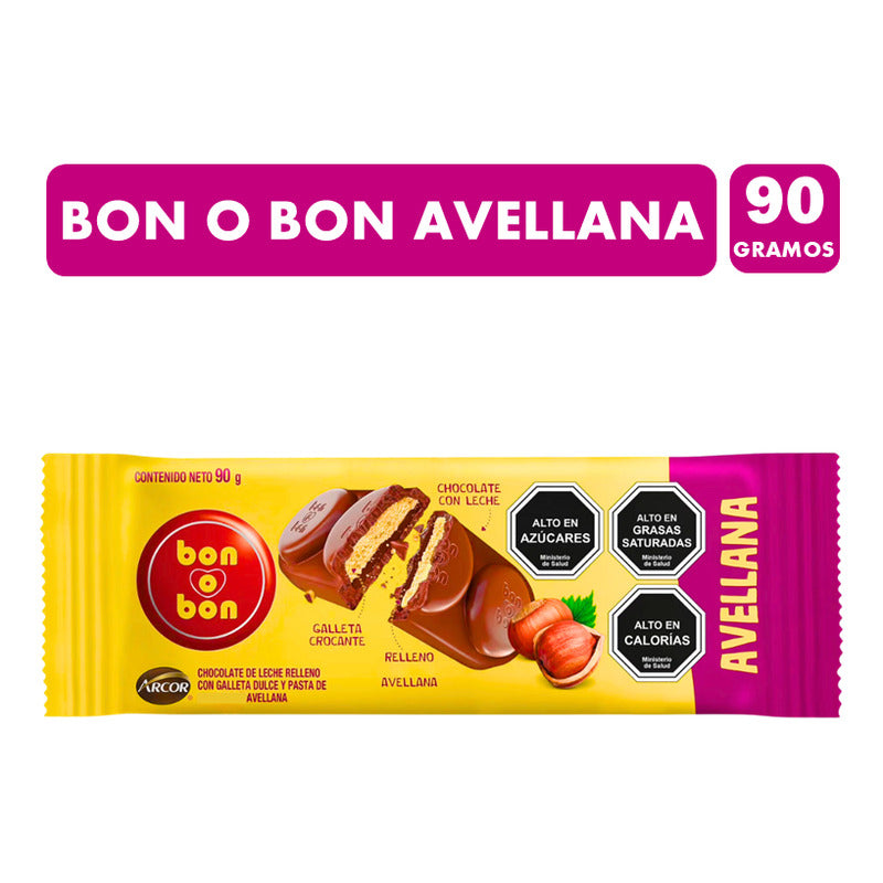 Chocolate Relleno Bon O Bon Sabor Avellana (tableta 90 Gr)