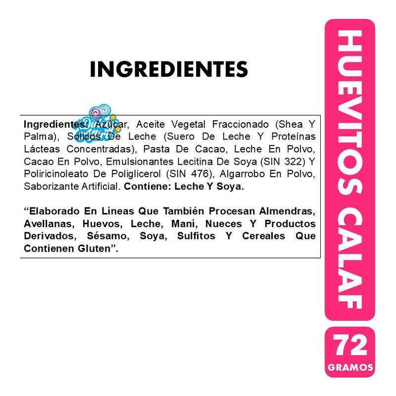 Huevos De Pascua Calaf De Chocolate Macizo (bolsa De 72 Gr)