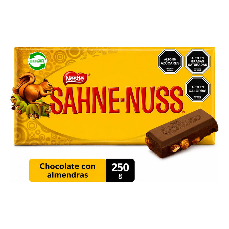 Barra De Chocolate Sahne Nuss De Nestlé ( 250gr)