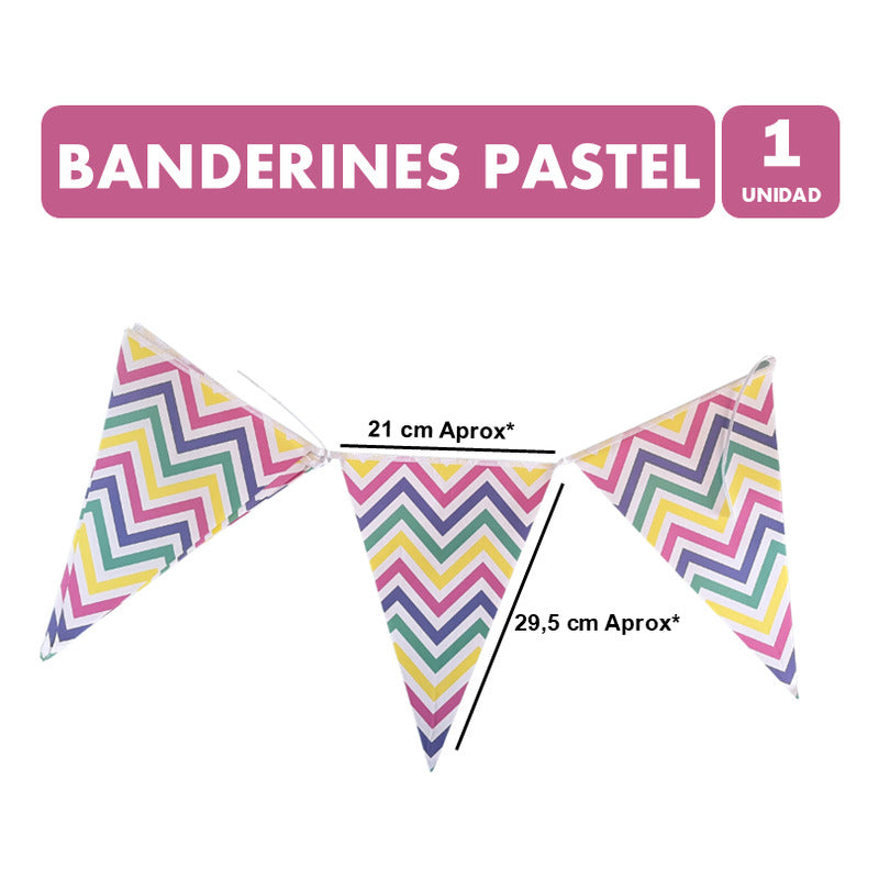 Pack Cumpleaños Color Pastel -adornos Accesorios Decoración