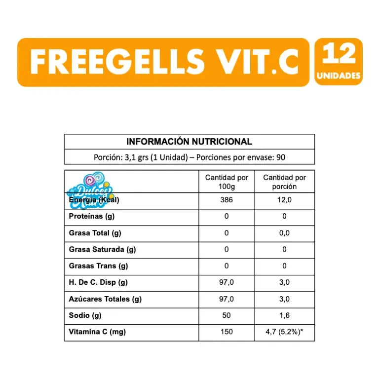 Freegells Caramelos Sabor Citrus Con Vitamina C (caja 12u)