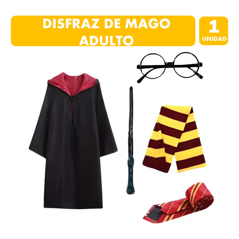 Traje De Mago Rojo Adulto Especial Fiesta De Disfraces M