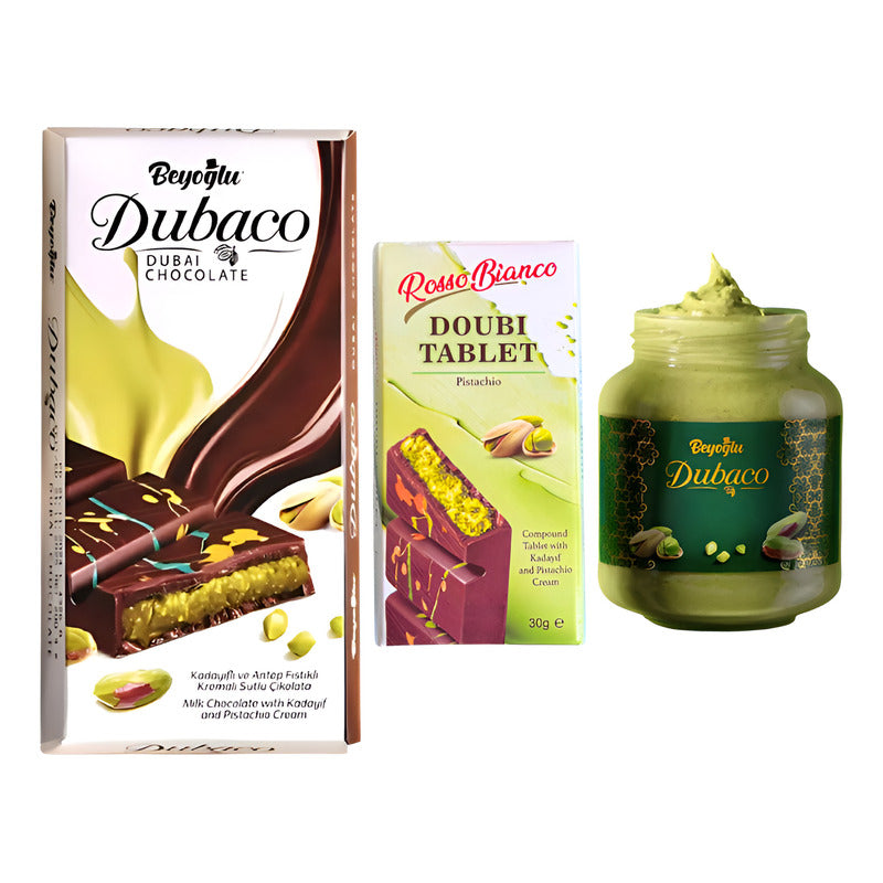 Chocolate Dubai Viral + Pasta + Mini Dubai -fan Del Pistacho