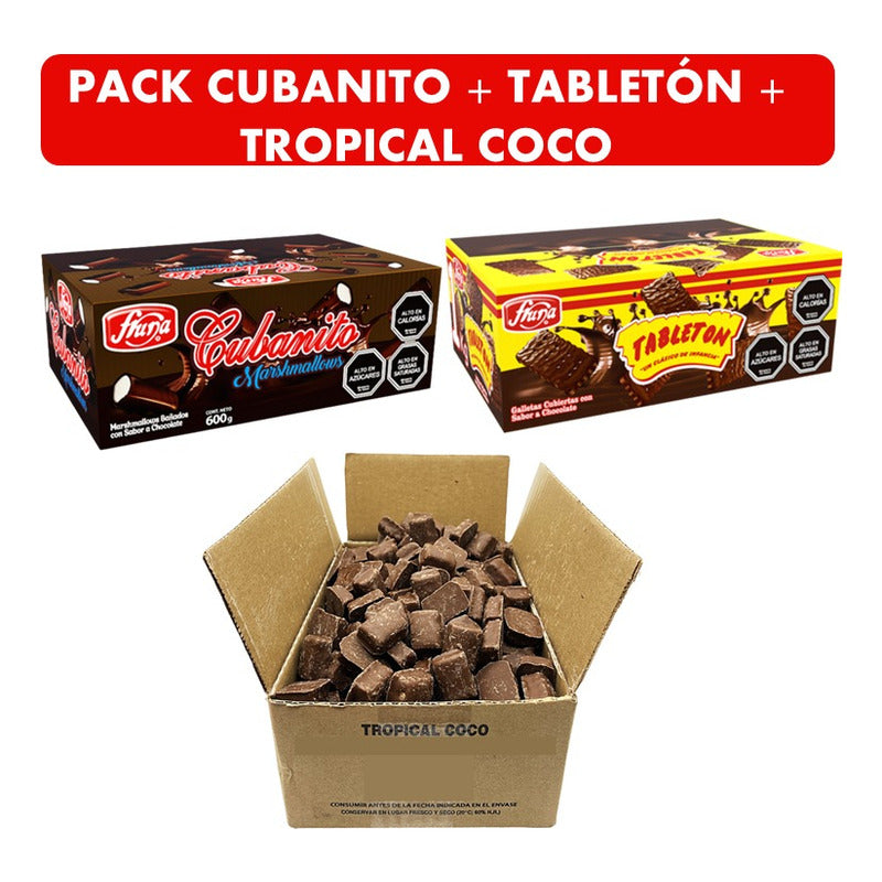 Tropical Coco + Tabletones En Caja + Cubanitos En Caja