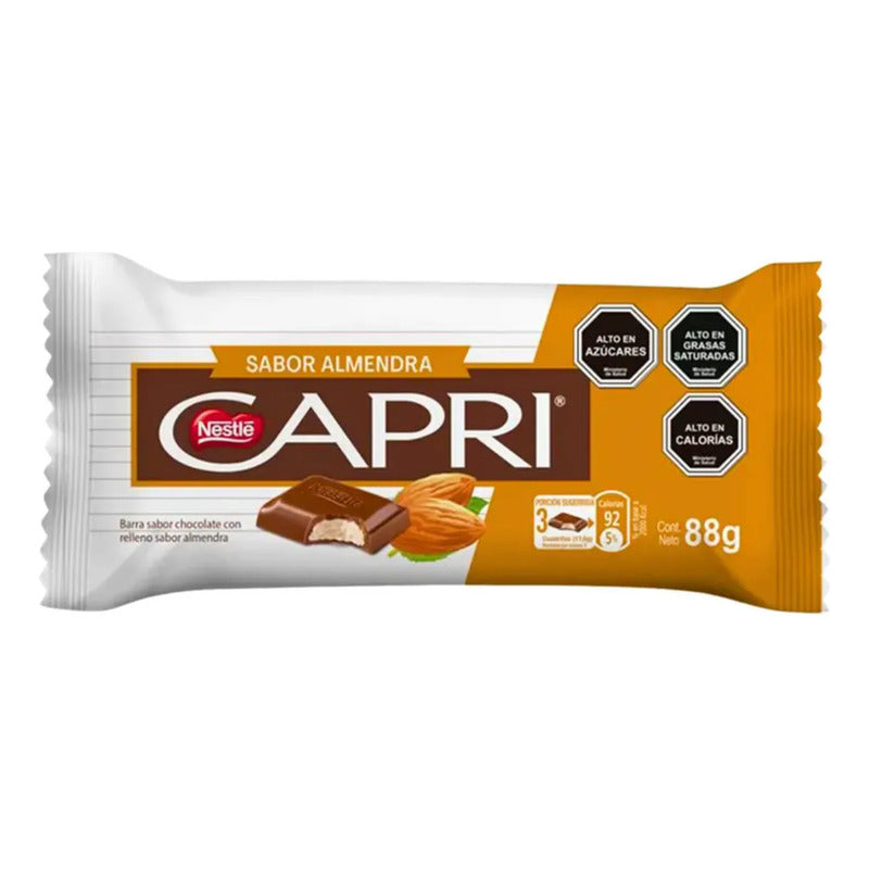 Chocolate Capri Sabor Almendra De Nestlé  (barra De 88 Gr)