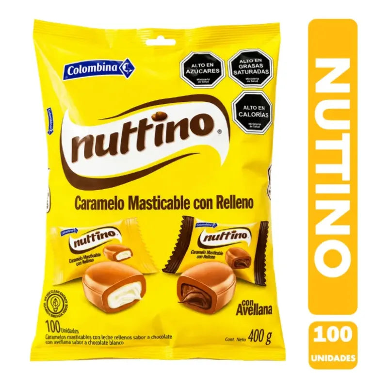 Dulce Nuttino Caramelos Masticables Con Relleno ( 100 Uni)
