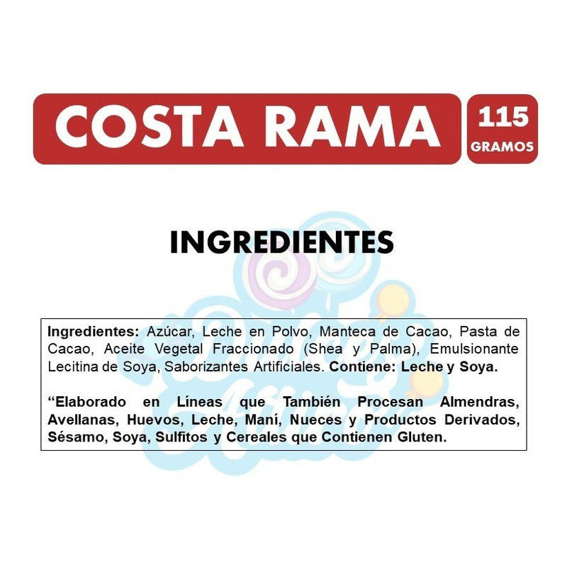Costa Rama - Chocolate De Leche - Caja Roja (caja Con 115gr)