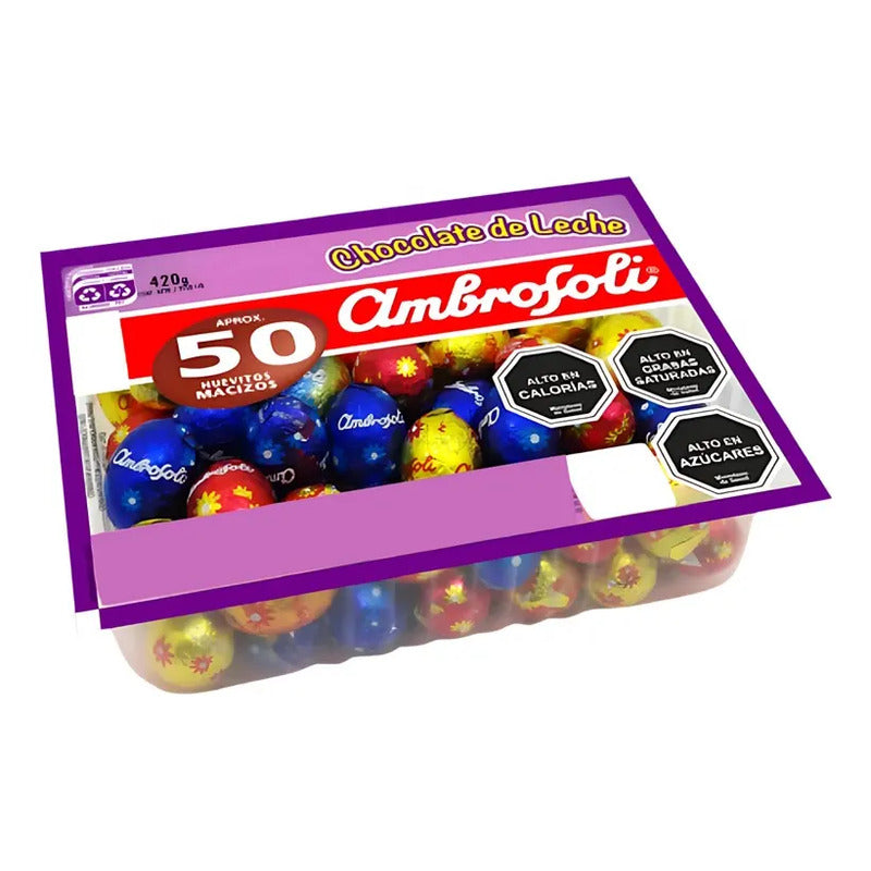 Huevos De Pascua - Bandeja De 50 Huevitos Macizos Ambrosoli