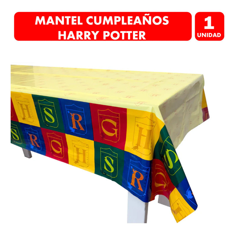 Mantel De Cumpleaños Tematica Harry Potter 180x110cm Multicolor Mantel De Cumpleaños