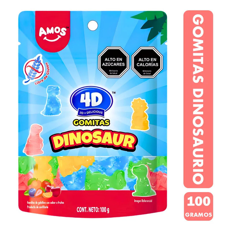 Gomitas 4d En Forma De Dinosaurios Sabor A Frutas (unitario)