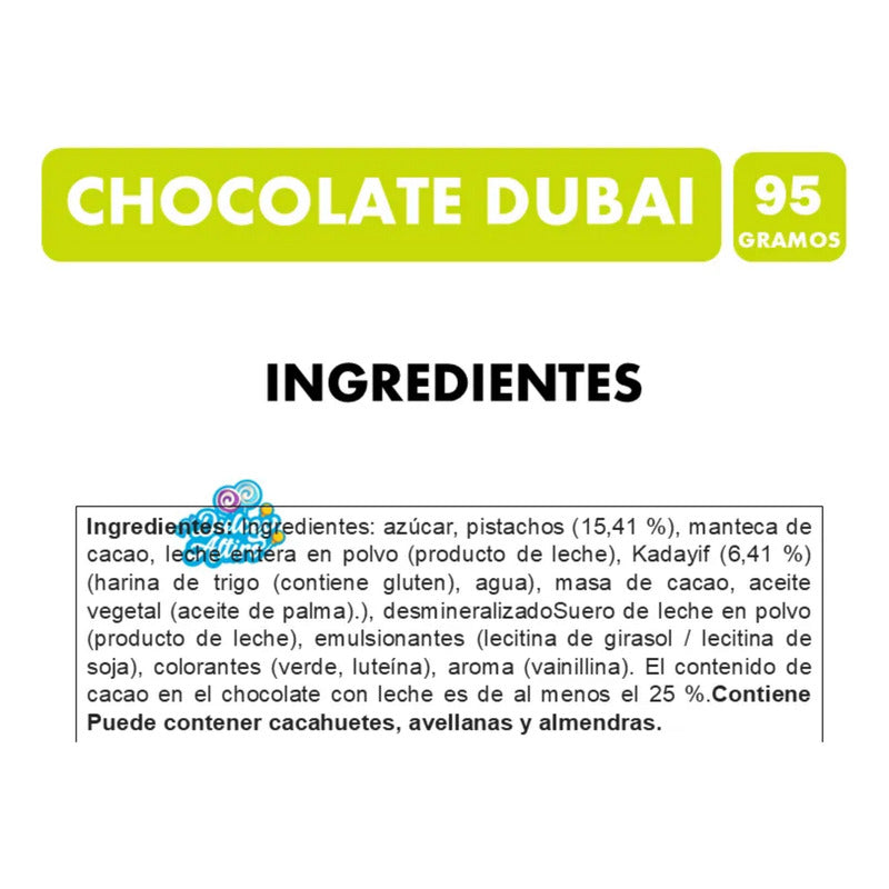 Chocolate Dubai Viral De Pistacho - Barra Viral (95 Gramos)