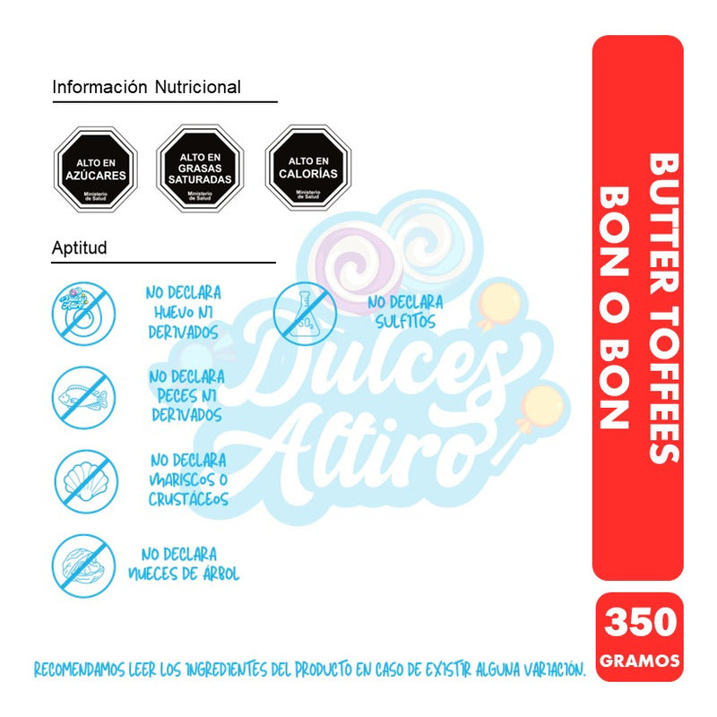 Caramelo Butter Toffes Bon O Bon - Bolsa Con 57 Unid Aprox.