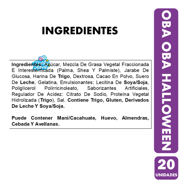 Dulces Para Halloween - Marshmallows Oba Oba (bolsa 20 Uni)