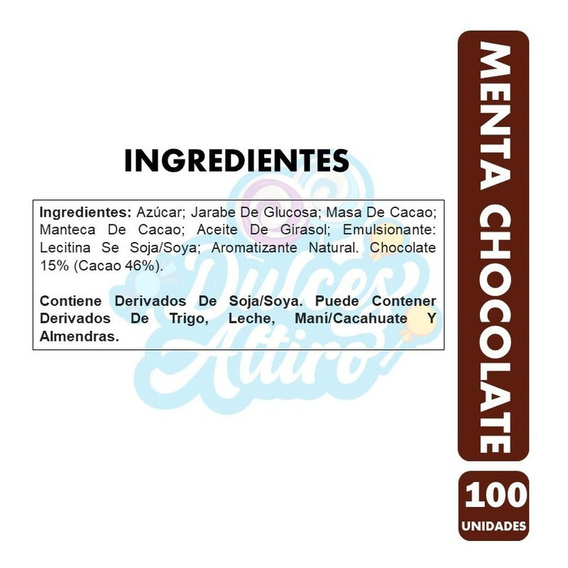 Caramelo Arcor Menta Chocolate (bolsa De 100 Unidades)