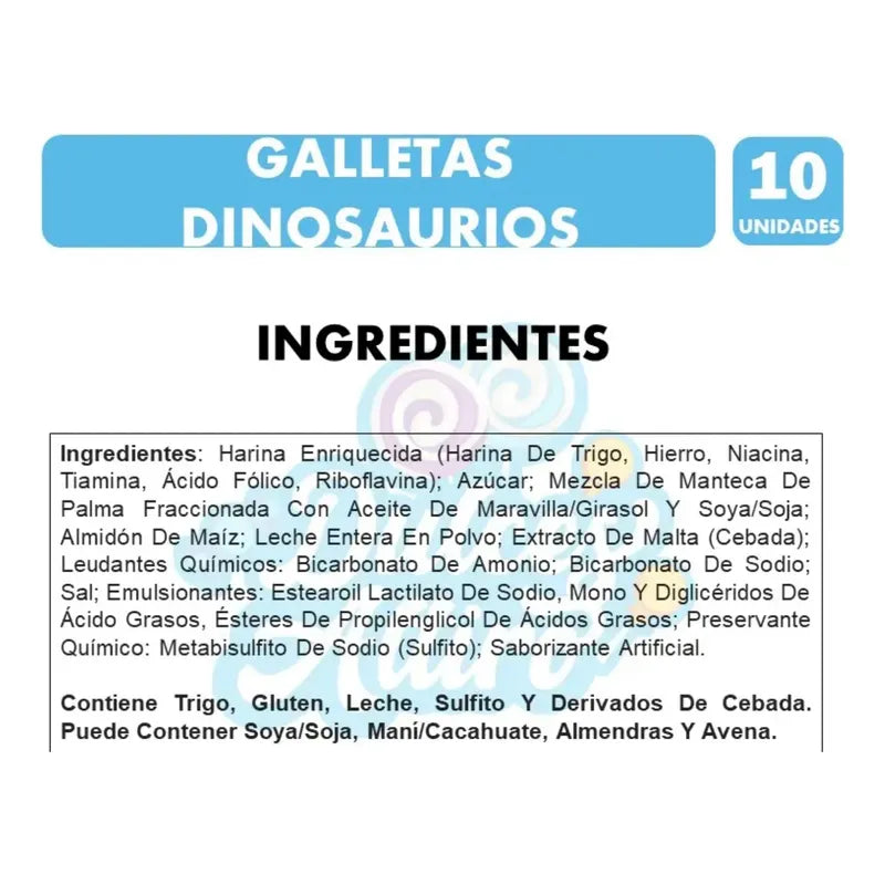 Galletas Dinosaurios Especial Colación (pack 10 Unidades)