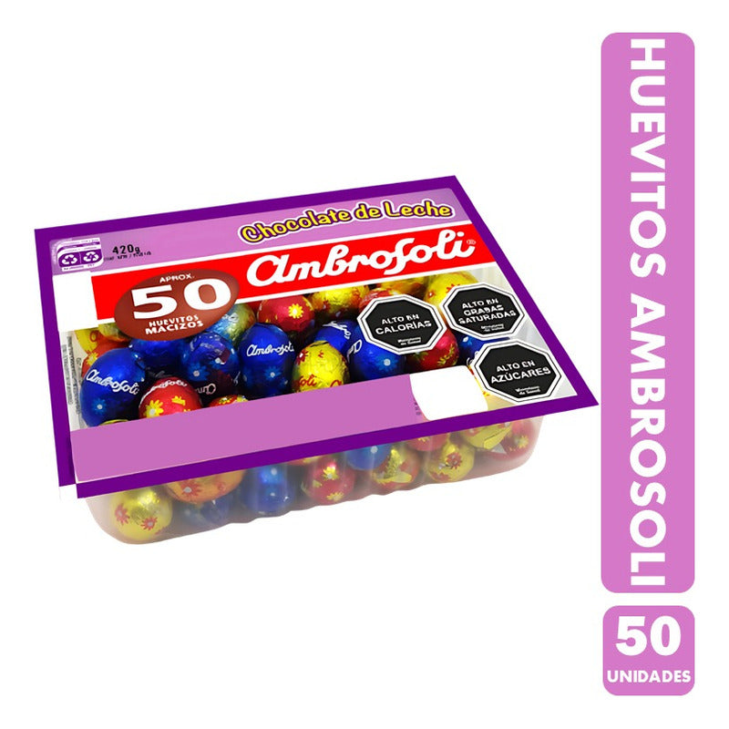 Huevos De Pascua - Bandeja De 50 Huevitos Macizos Ambrosoli