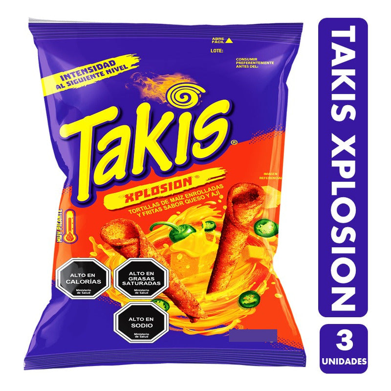 Takis Xplosion - Tortillas Sabor Queso Y Ají (pack De 3 Uni)