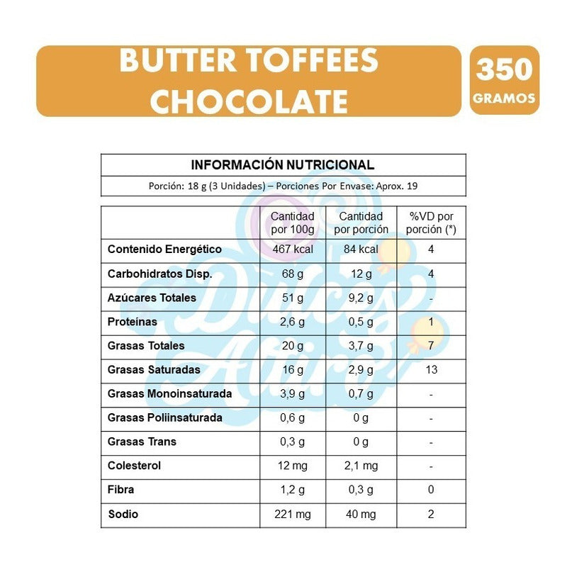 Butter Toffees Chocolate - Caramelos Arcor (bolsa Con 350gr)