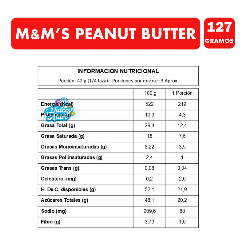 M&m Peanut Butter Importado Mars (bolsa Roja Con 127,6gr)