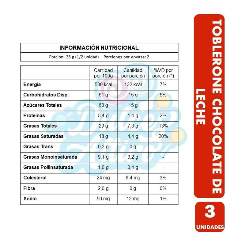 Chocolate Suizo - Toblerone De 50gr (pack Con 3 Unidades)