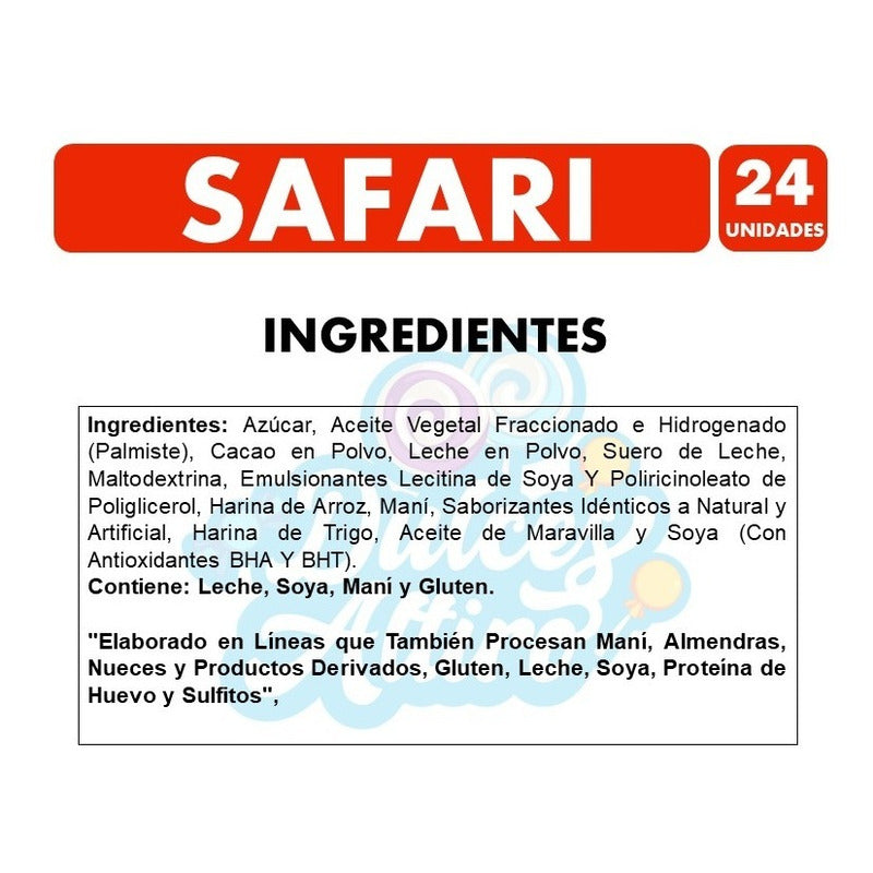 Chocolate Safari De Calaf (caja Con 24 Unidades)