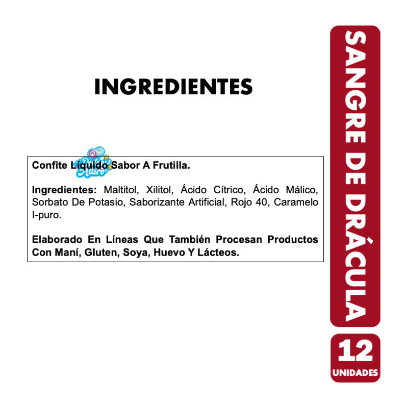 Dulces Para Halloween - Tipo Sangre De Drácula Ácido (12 Un)