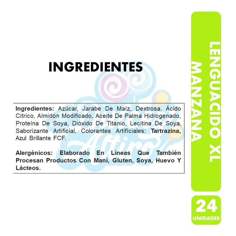 Lenguácido Xl - Masticable Sabor A Manzana  (caja Con 24 U)
