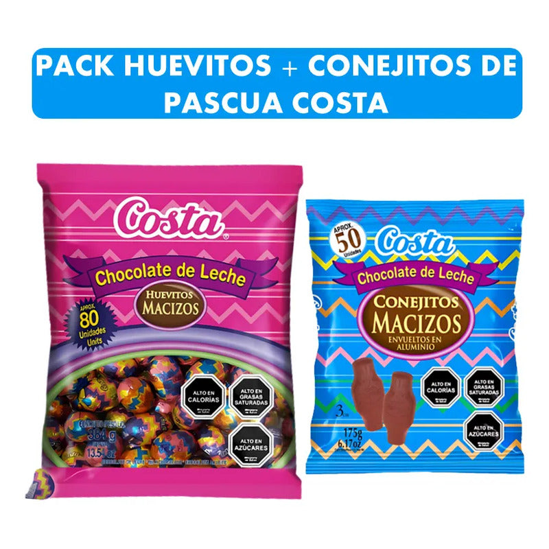 Pack Bolsa Huevitos De Pascua Costa + Conejitos Costa