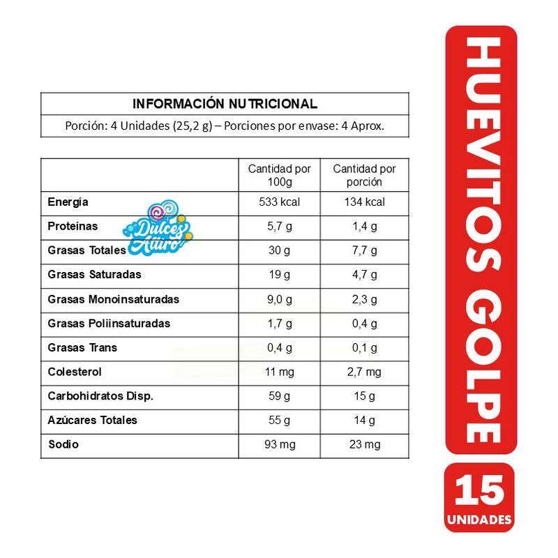 Huevitos De Chocolate Golpe De Arcor (caja Con 15 Unidades)