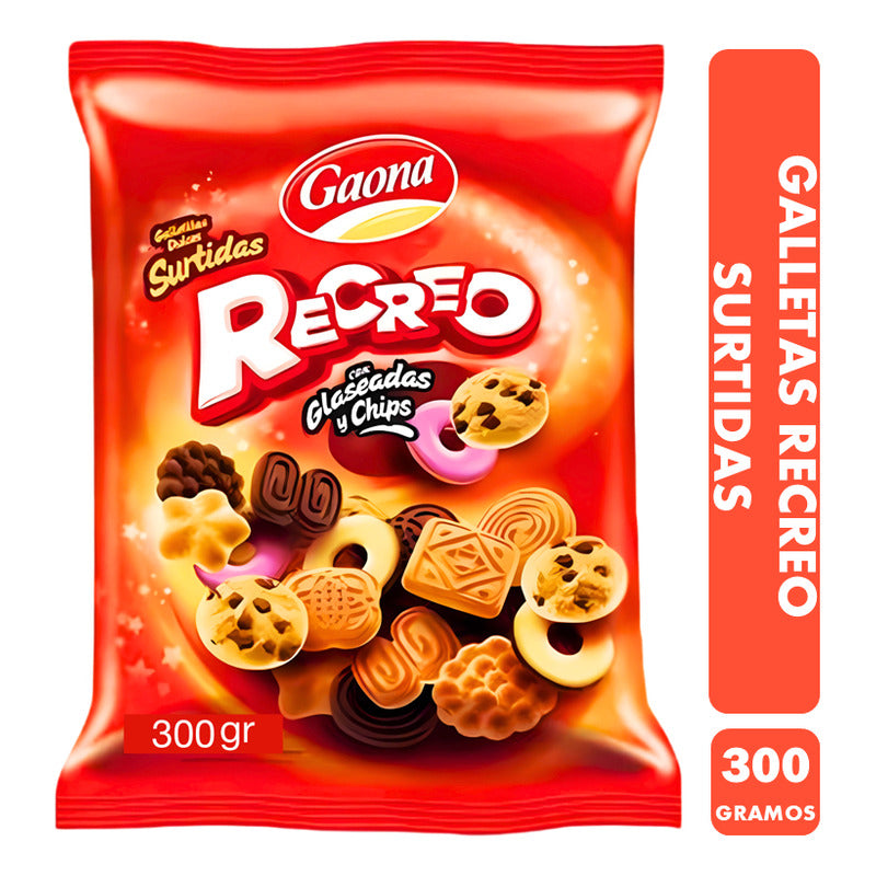 Galletas Dulces Recreo Con Glaseadas Y Chips (contiene 300g)