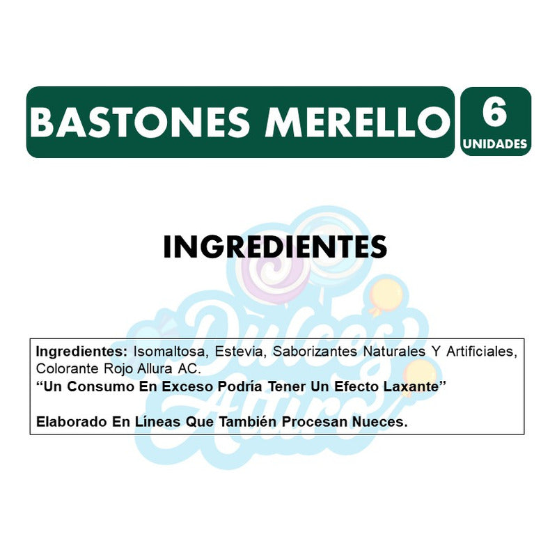 Bastones Especial Navidad - Caramelos Sin Azúcar (6unidades)