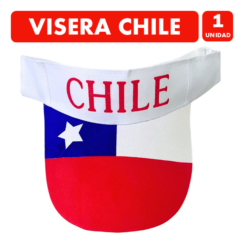 Gorro Tipo Visera De Chile Para El 18 Con Bandera De Chile