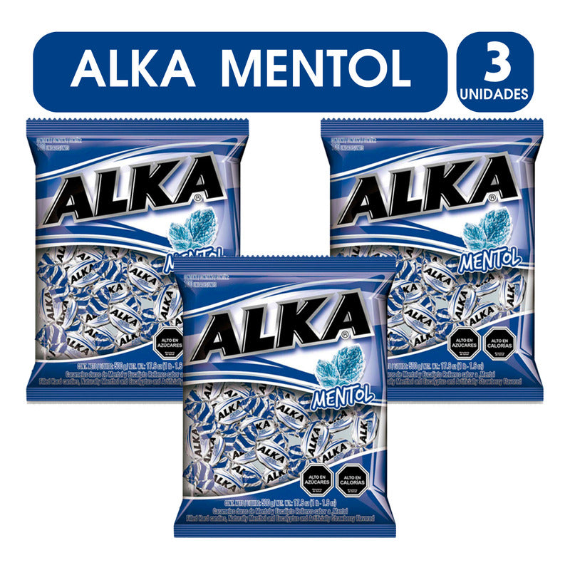 Alka Mentol Individual - Pack De 3 Bolsas De 100un C/u