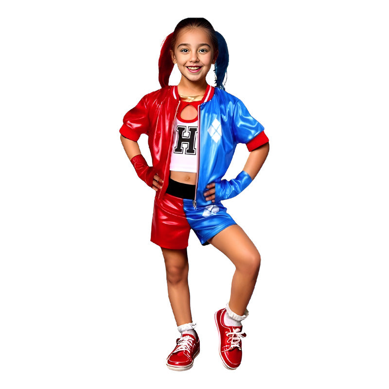 Disfraz Niña Roja Y Azul Especial Fiesta De Halloween Rojo 7-9