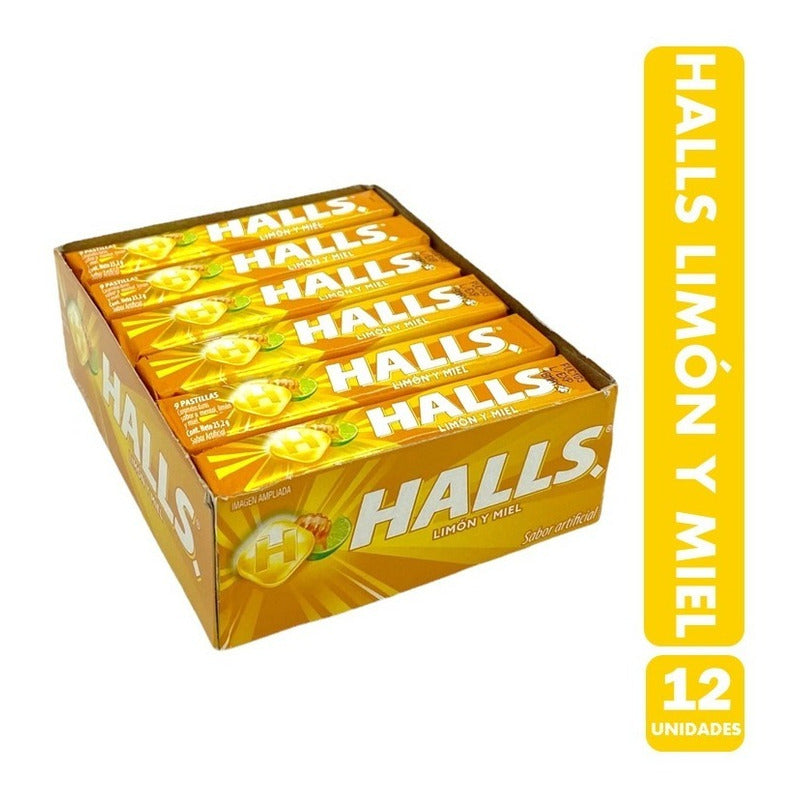 Halls Miel Limón - Caramelos Refrescantes (caja Con 12 Un)