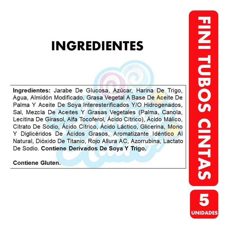 Fini Cintas Frutilla Ácida  - Geles Dulces (pack 5 Unidades)