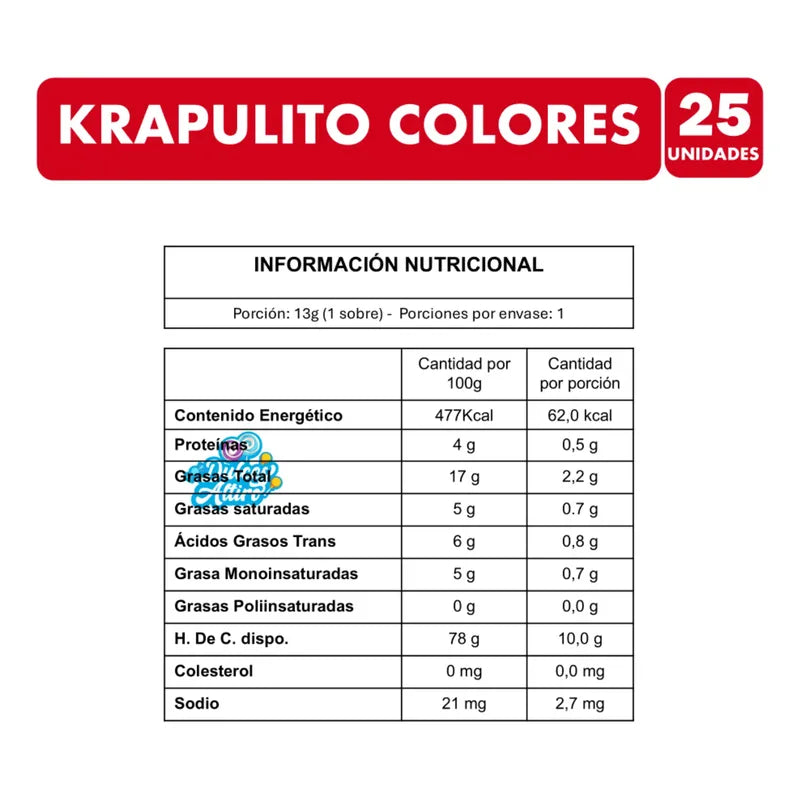 Krapulito Colores - Bolitas Crocantes (bolsa Con 25 Uni)
