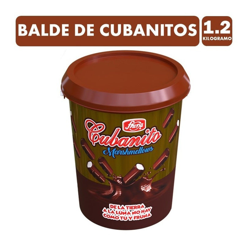 Balde De Cubanitos Fruna - Malvaviscos Bañados En Chocolate