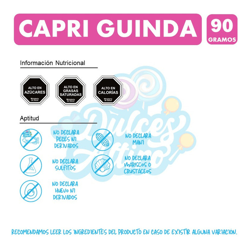 Capri Guinda - Chocolate Relleno Sabor Guinda (tableta 90gr)