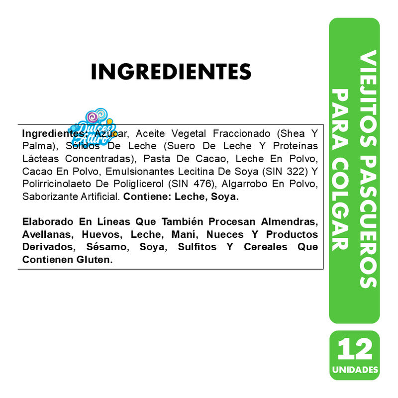 Pascueros De Chocolate Para Colgar - Bandeja Con 12 Unidades