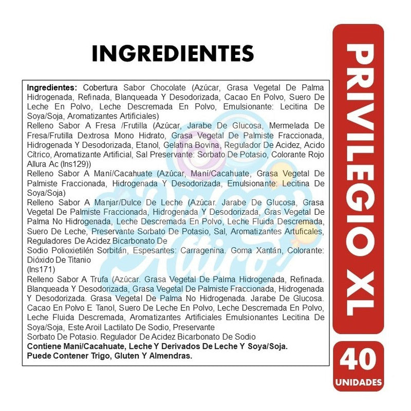Bombones Privilegio Xl, Chocolate Relleno (bolsa Con 40 Uni)
