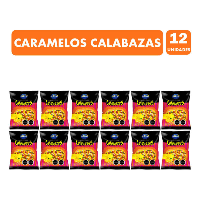 Dulces Para Halloween - Caramelos Calabaza (pack 12 Uni)