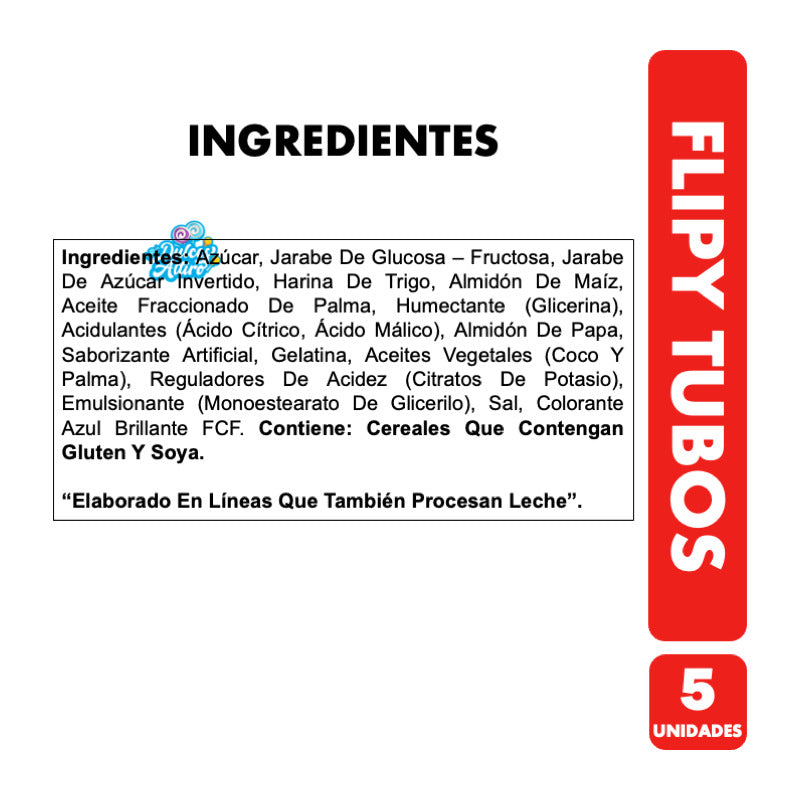 Flipy Tubos - Gomitas Rellenas Sabor Frutal (pack De 5 Uni)