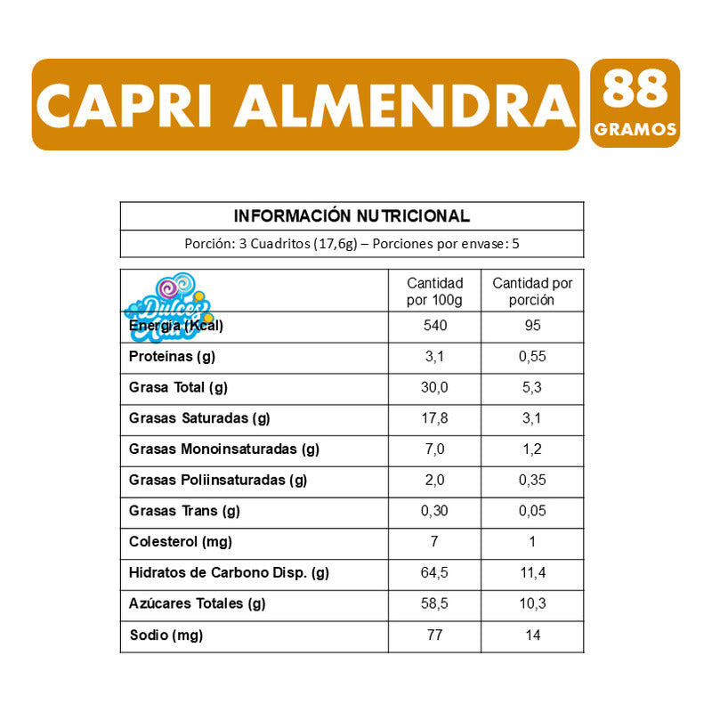 Capri De Almendra - Barra De Chocolate Clásico De Nestlé