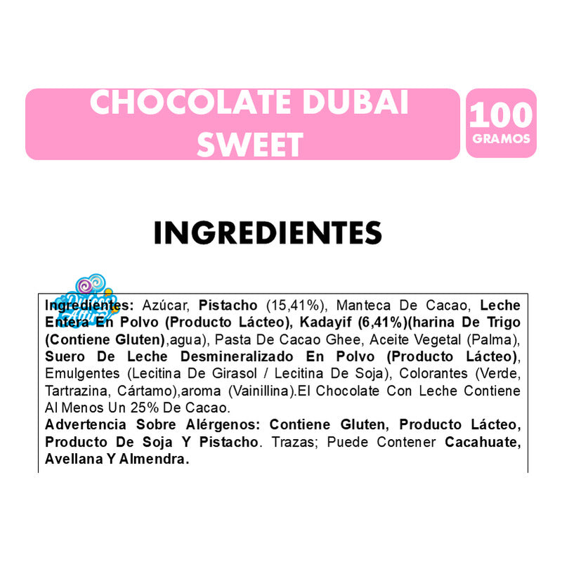 Chocolate Viral Dubai Sweet Pelo De Ángel Rosado ( Unitario)