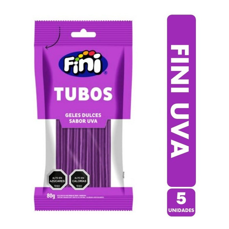 Pack De Gomitas Fini Tubos Uva  80g (pack 5 Unidades)