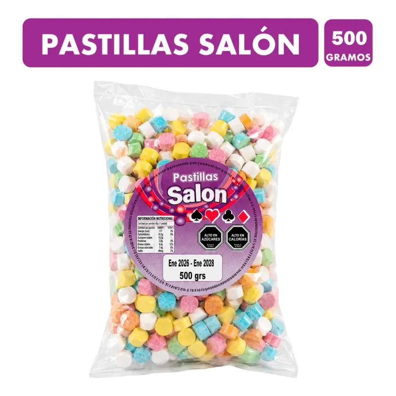 Pastillas Salon Dulces Surtidos Colores (bolsa 500 Gramos)